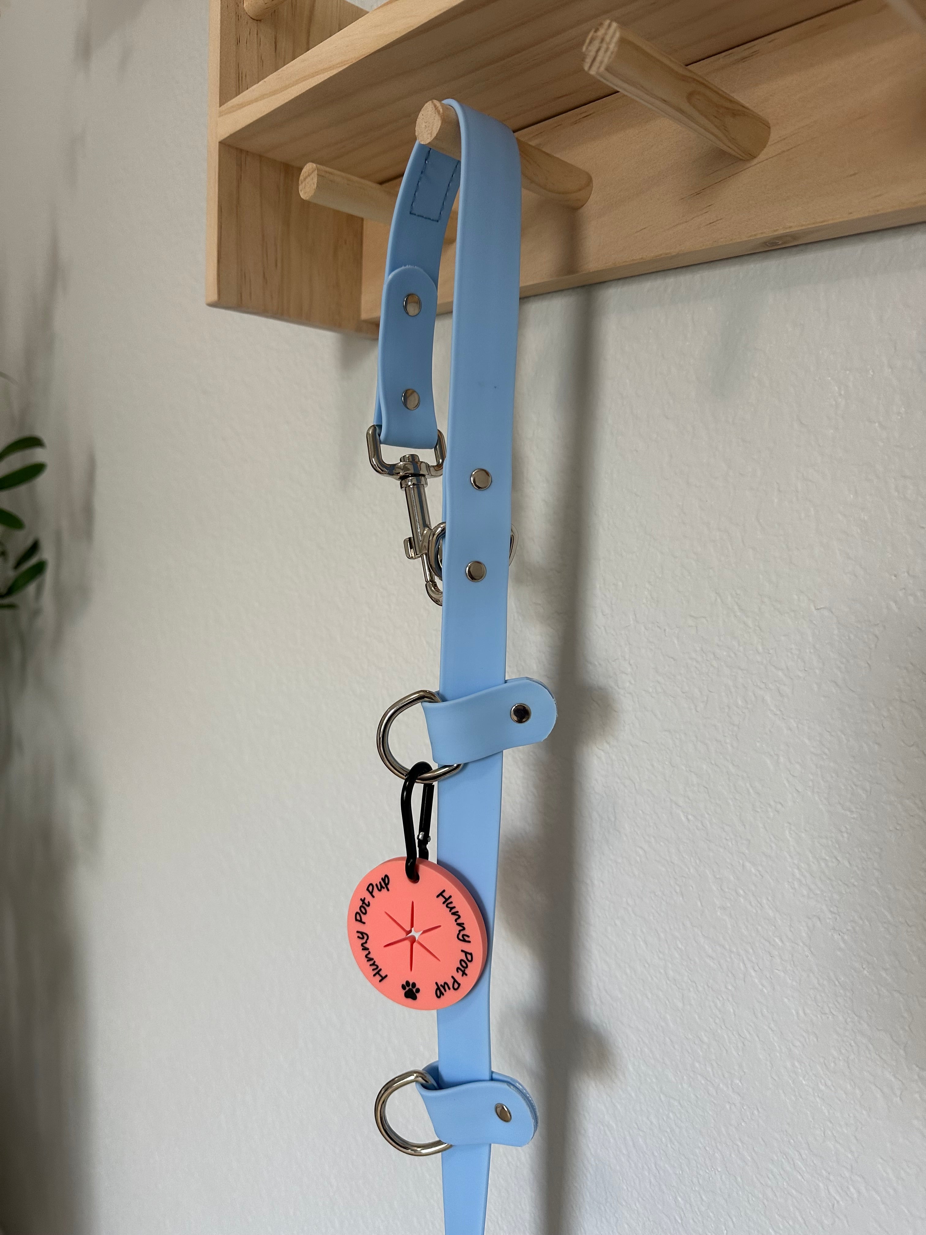 Hands Free Adjustable Leash- Baby Blue