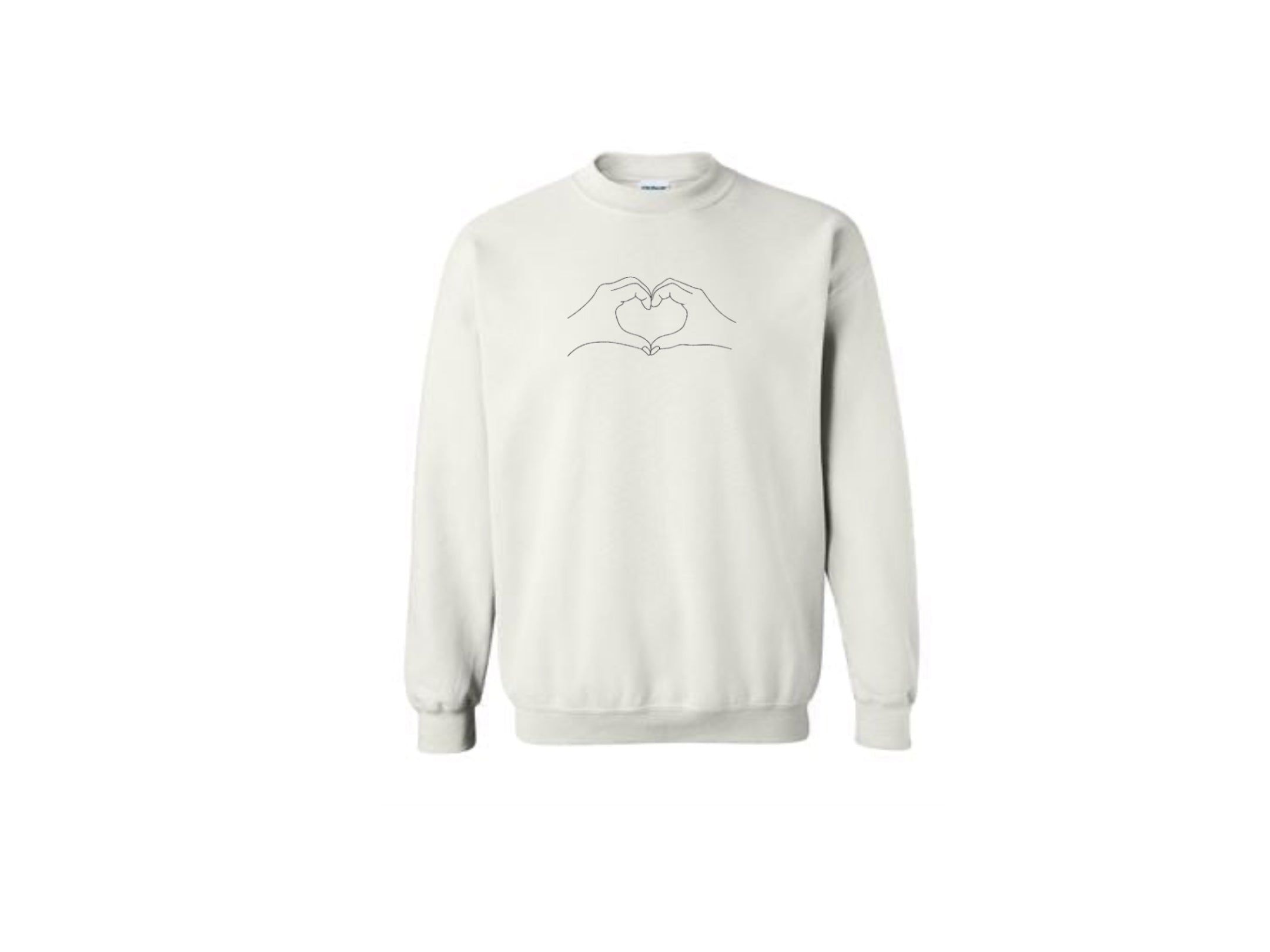 White Embroidered Crewneck