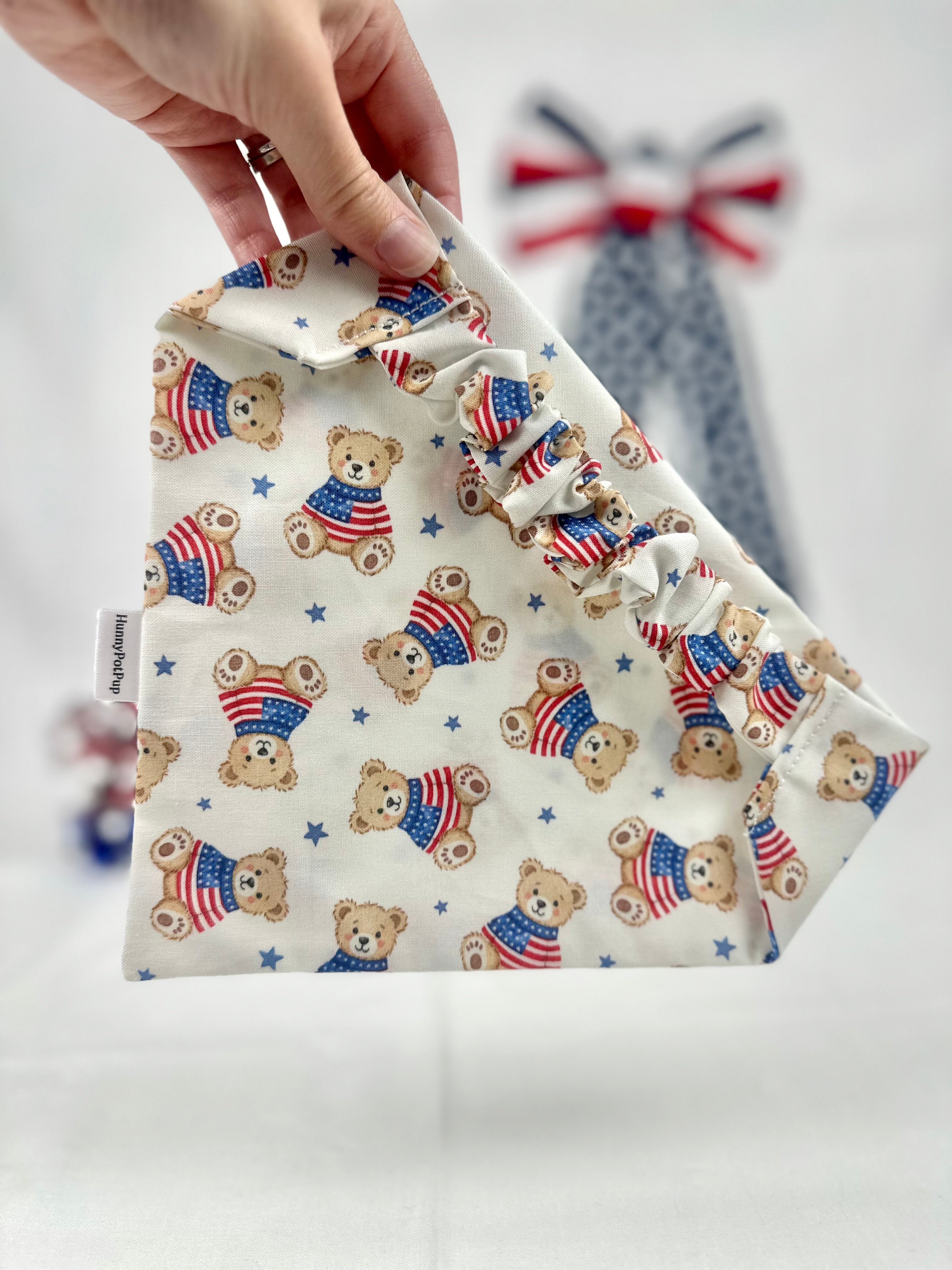 Patriotic Teddy Scrunchiedana® – Hunny Pot Pup