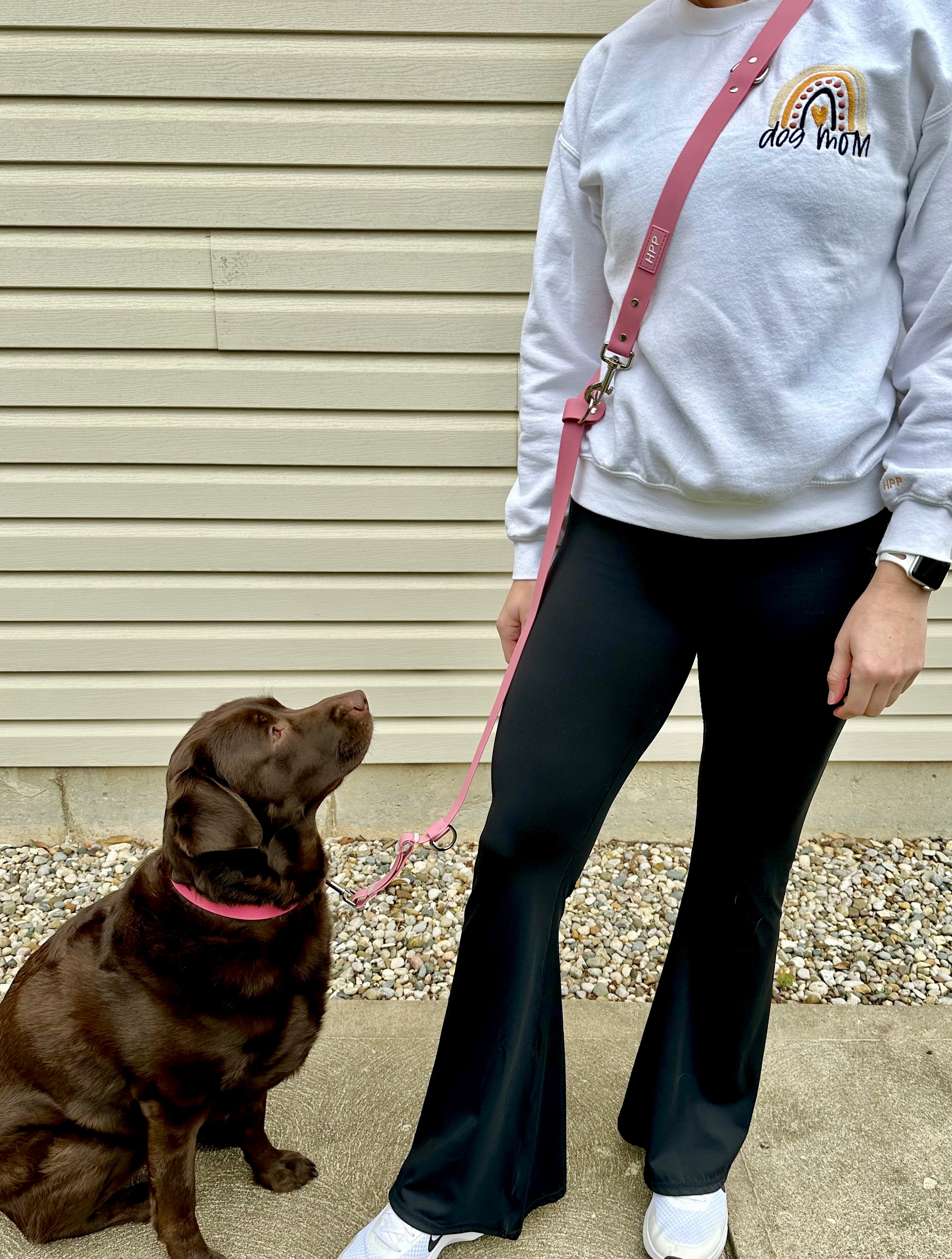 Hands Free Adjustable Leash- Berry Pink