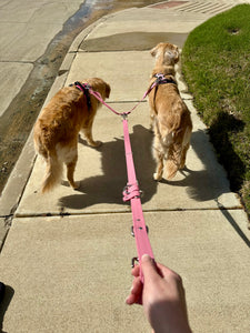 Hands Free Adjustable Leash- Berry Pink