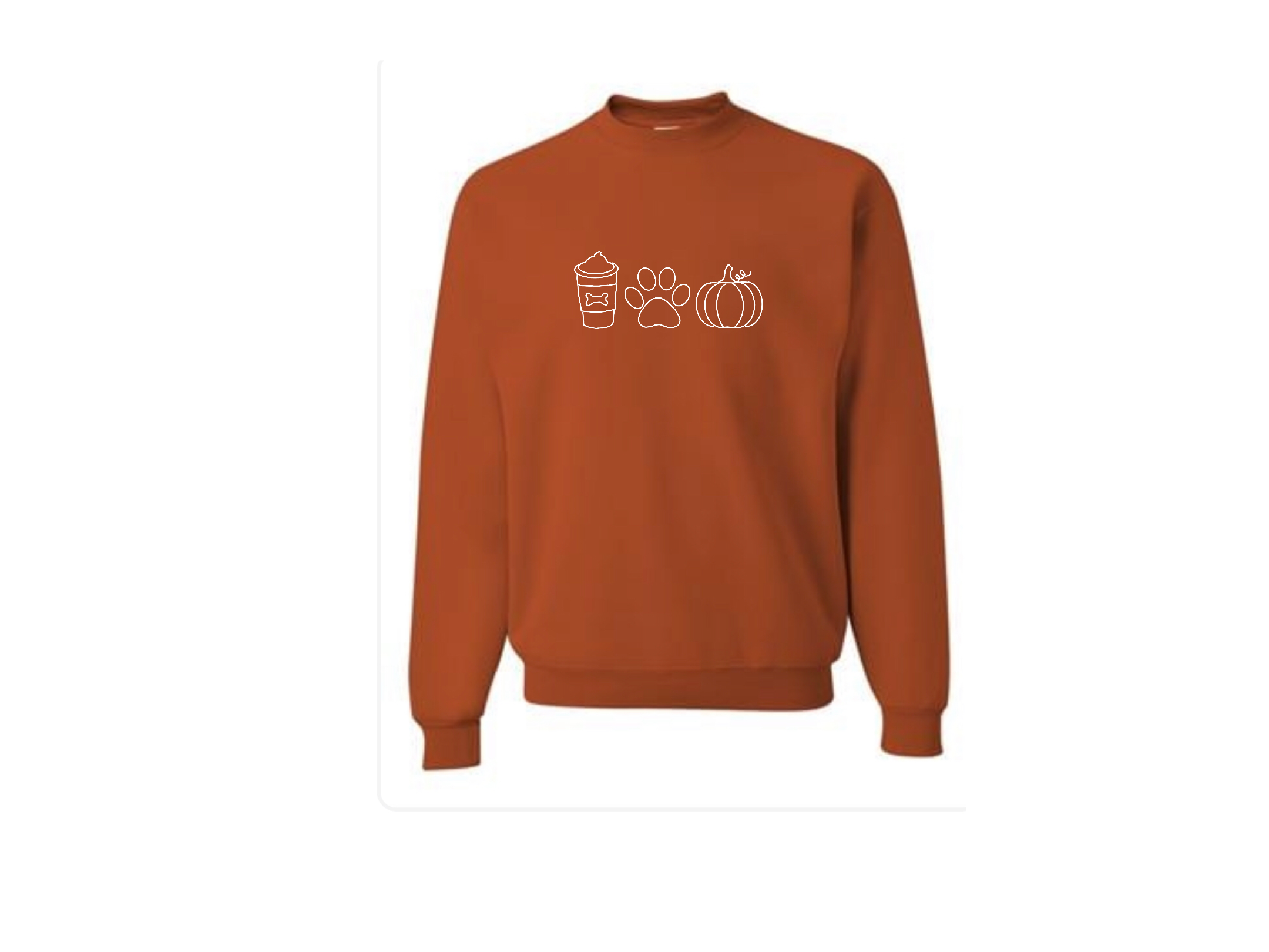 Burnt Orange Embroidered Crewneck