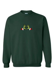 Forest Green Embroidered Crewneck