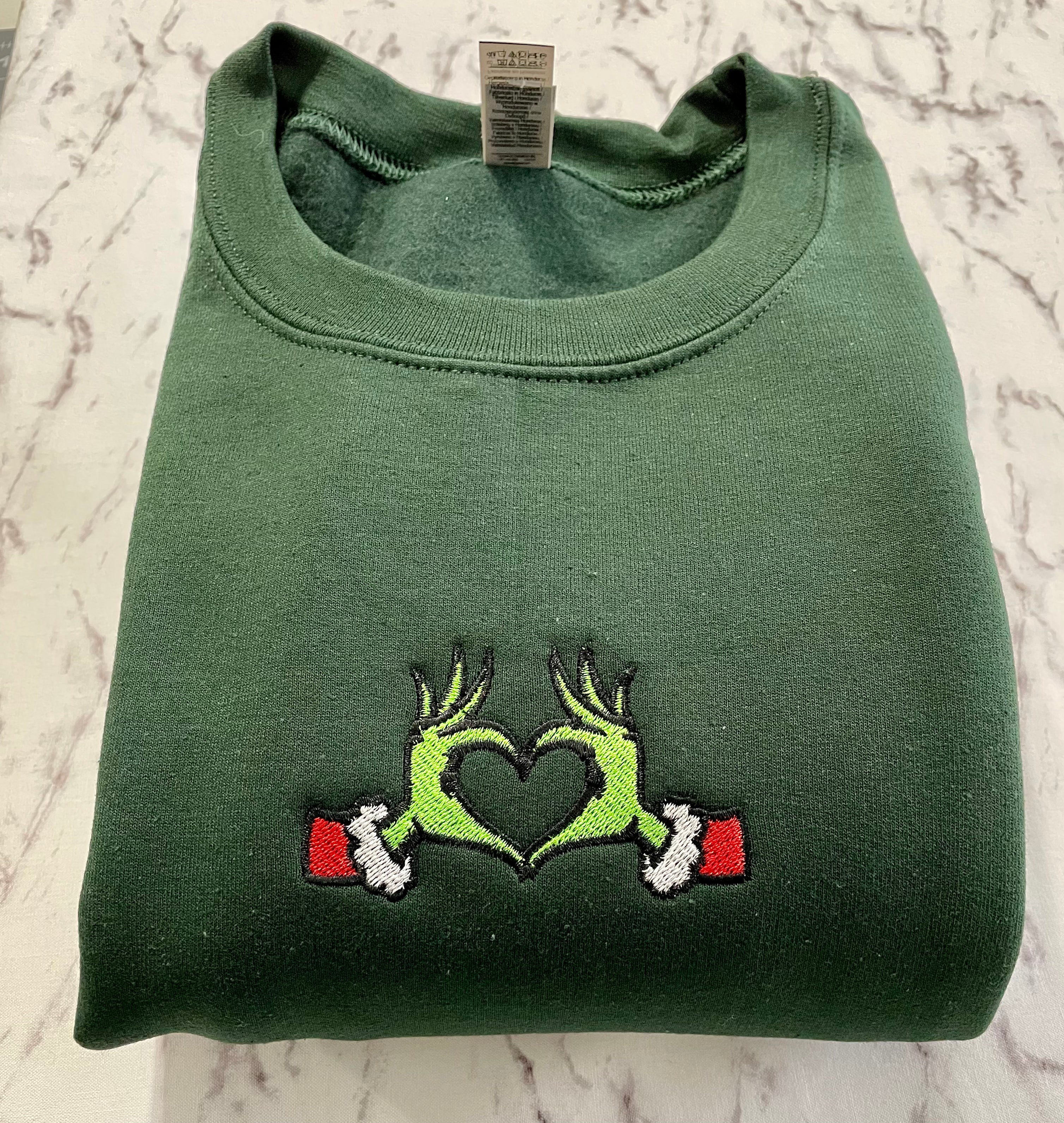 Forest Green Embroidered Crewneck