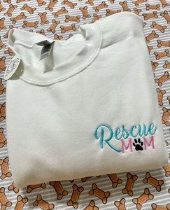 White Embroidered Crewneck