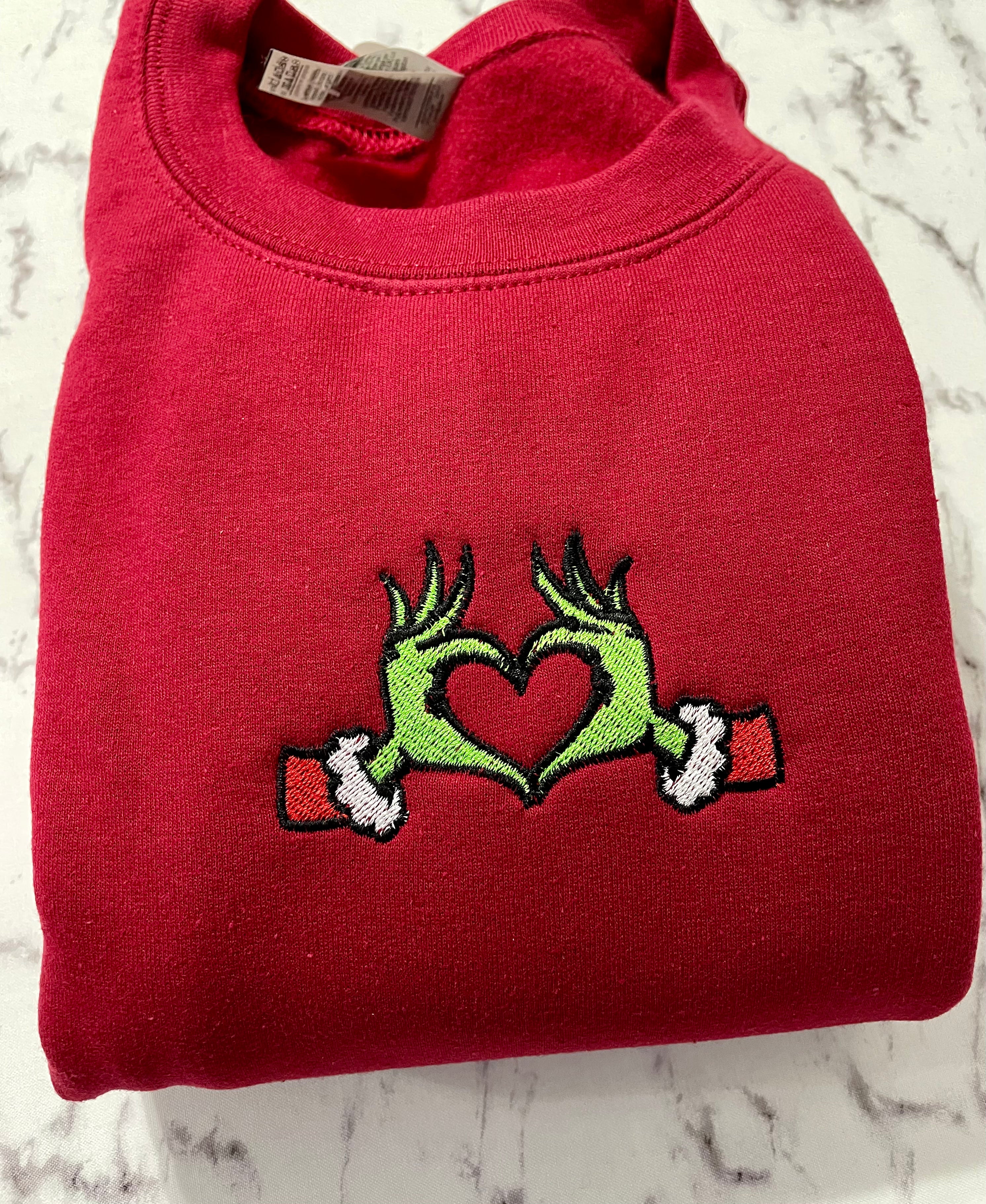 Cardinal Red Embroidered Crewneck