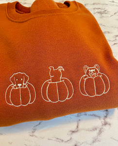 Burnt Orange Embroidered Crewneck